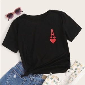 Ace of heart shirt with letter